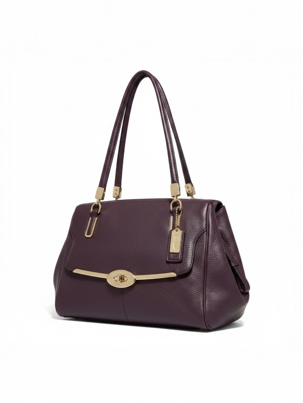 Coach Madison Madeline East West Satchel Gold Tone Turnlock HW  Crossbody 25169